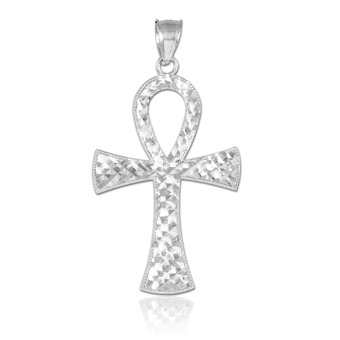925 Sterling Silver Egyptian Ankh Cross Charm Pendant Necklace for Women - Ancient Egyptian Symbol Jewelry for Spiritual Protection & Fashion Accessories - Perfect for Gifts, Meditation & Boho Style Outfits