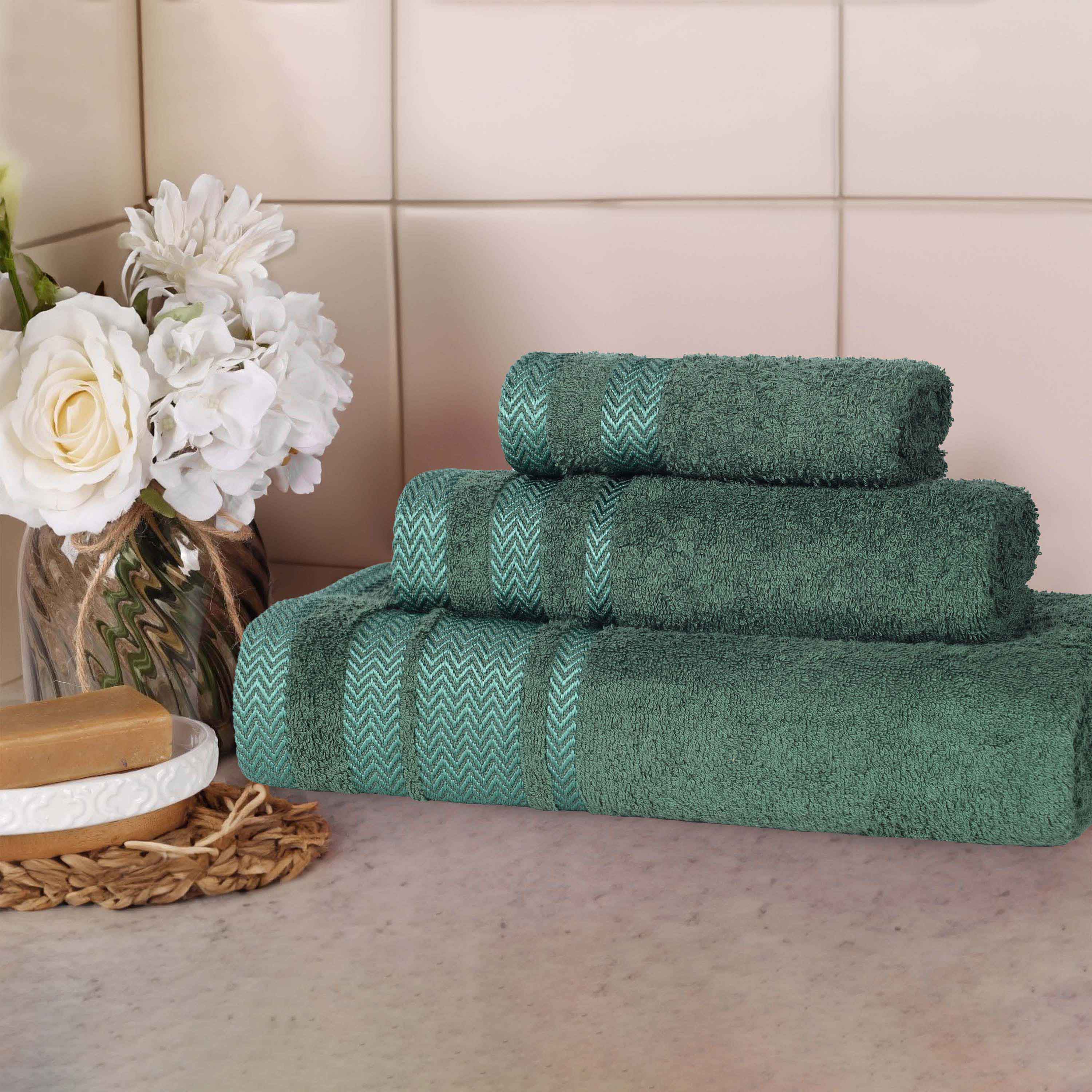 Premium Hays Cotton Medium Weight 3-Piece Bath Towel Set - Soft & Absorbent for Spa, Gym, and Home Use