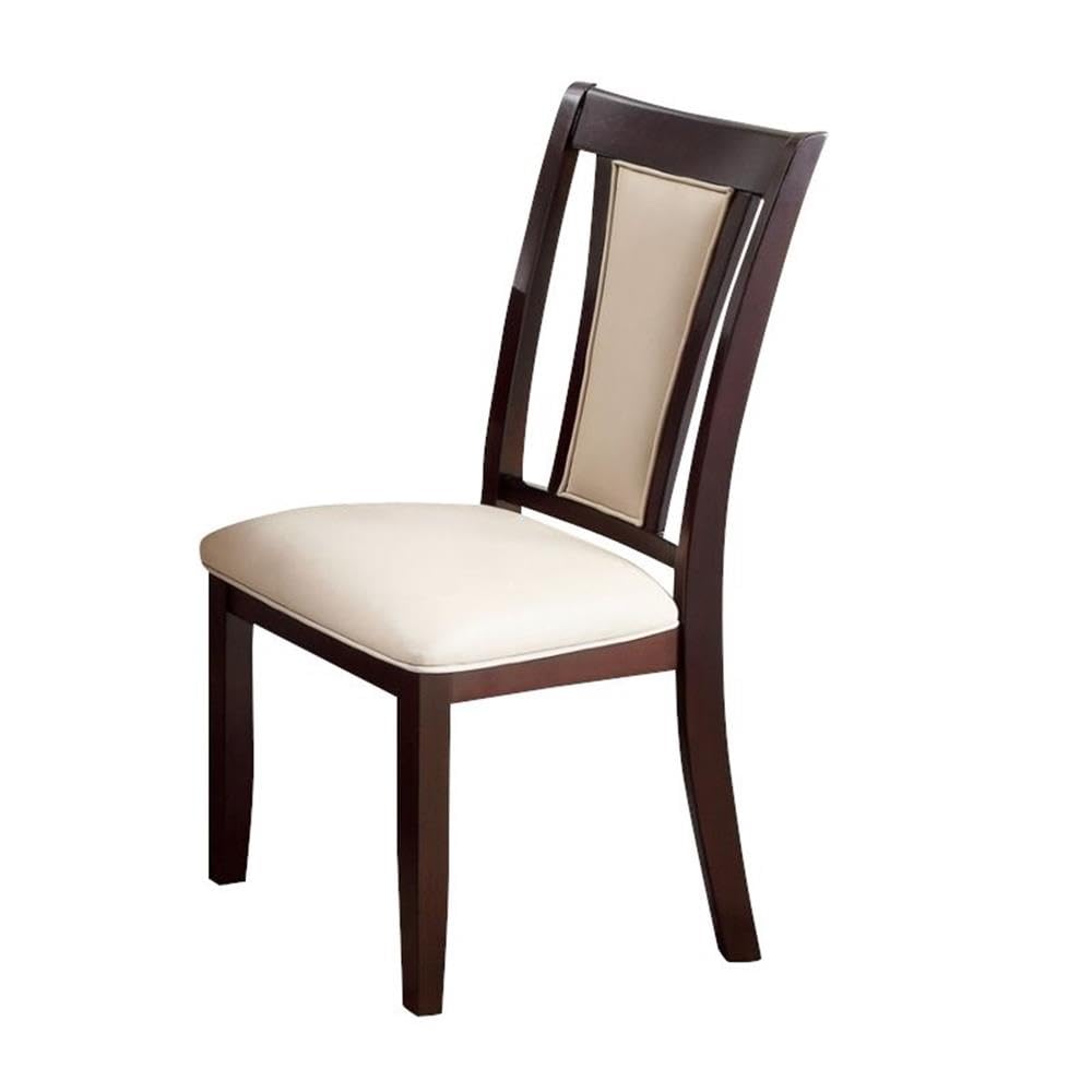 Furniture of America Dalcroze Modern Dining Chair Set of 2 - Ivory Fabric Upholstered Side Chairs for Kitchen, Dining Room, Breakfast Nook & Home Decor