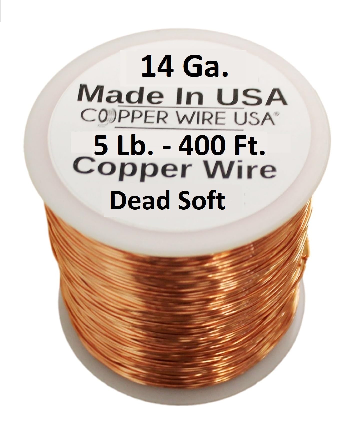 14 Gauge Solid Copper Wire (5 Lb. - 400 Ft.) Dead Soft - Perfect for Electrical Wiring, Jewelry Making, and DIY Crafts