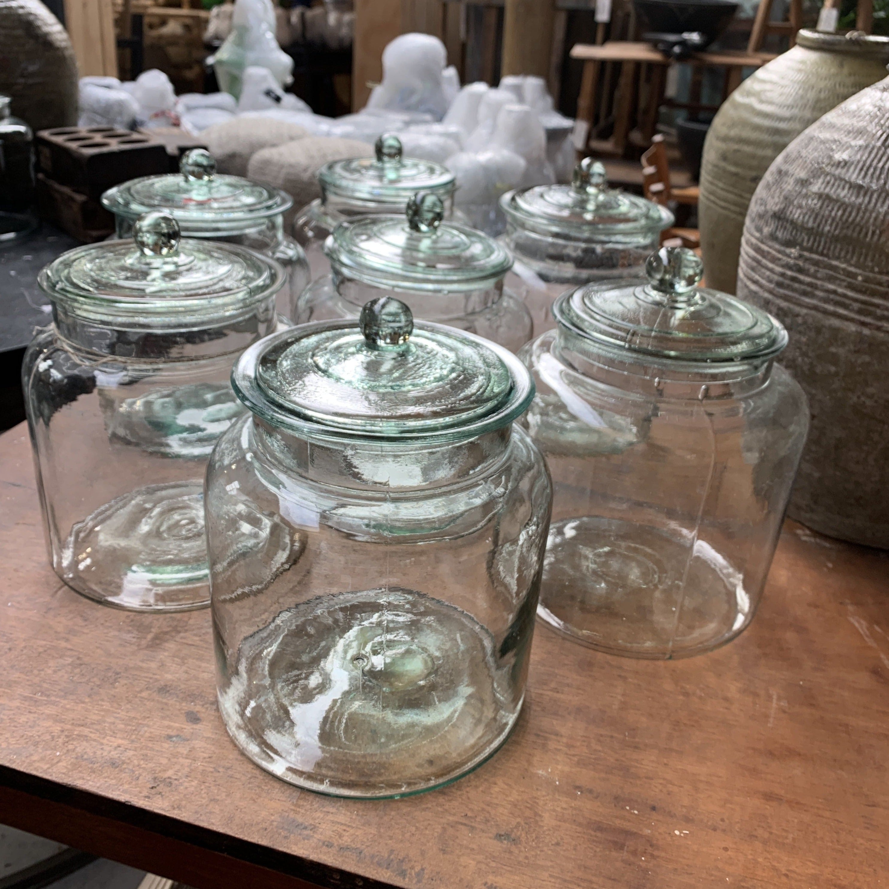 Vintage Glass Candy Jar with Lid - Decorative Kitchen Storage Container for Candy, Cookies, and Snacks - Perfect for Home, Office, and Party Decor