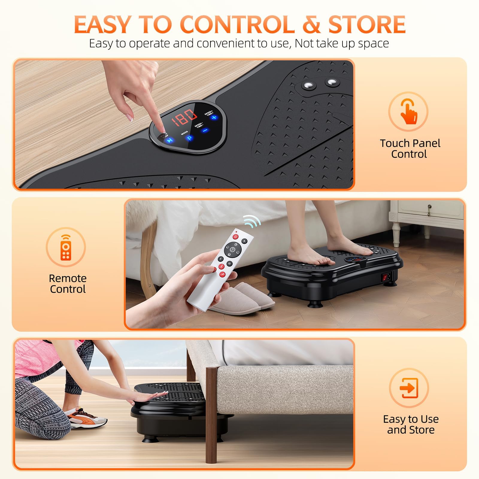 Vibration Plate Exercise Machine for Weight Loss & Full Body Toning - 180 Adjustable Speeds, 400 lbs Capacity - Lymphatic Drainage & Muscle Recovery - Perfect for Home Gym, Physical Therapy & Fitness Training