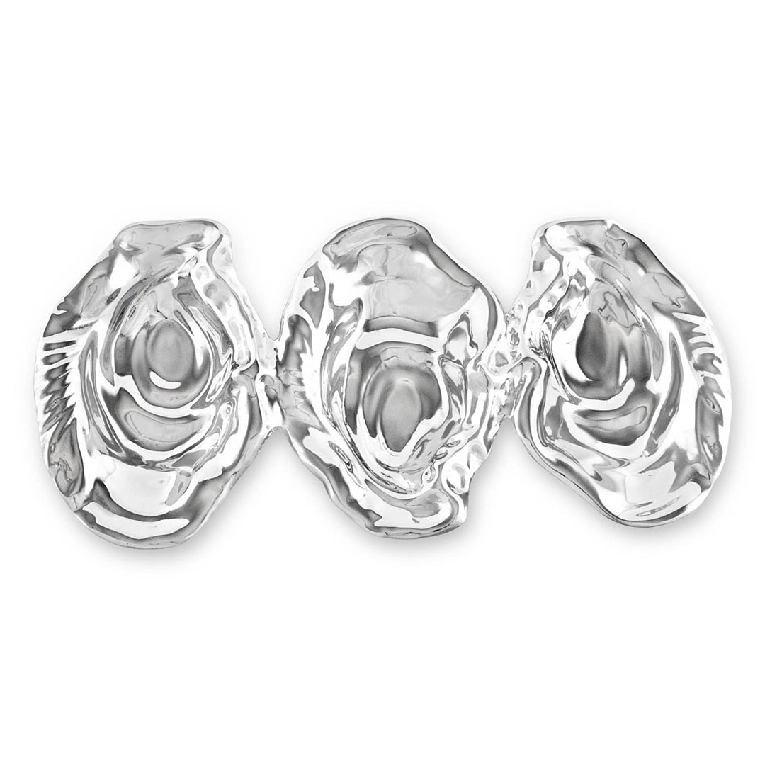 Beatriz Ball OCEAN Triple Oyster Dip Bowl - Elegant Glass Serving Dish for Seafood, Appetizers & Entertaining - Perfect for Parties, Weddings & Home Decor