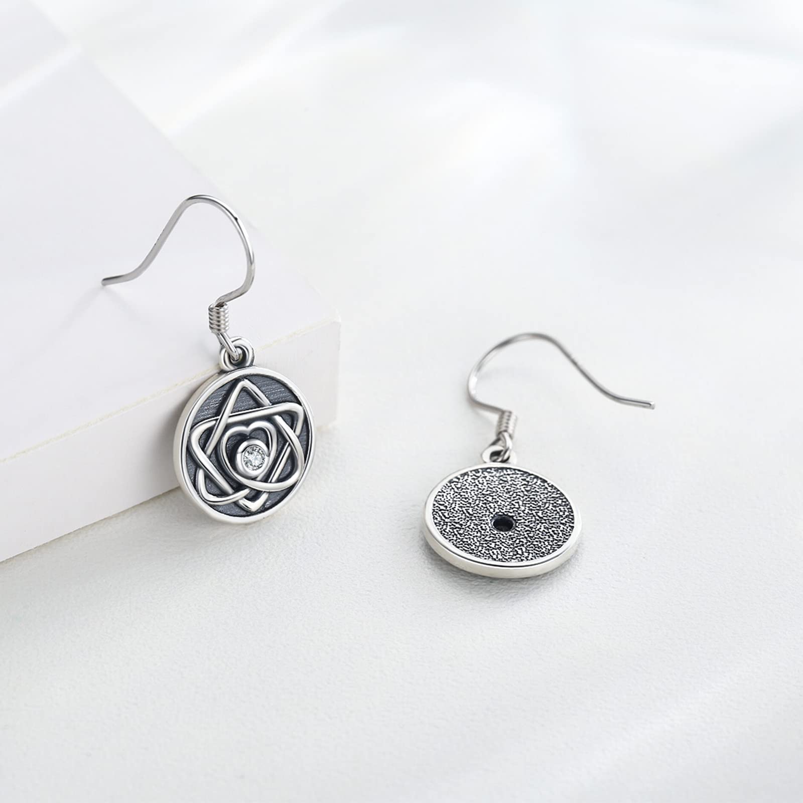 925 Sterling Silver Pentacle Earrings for Women - Hexagram Dangle Drop Earrings | Witchy Boho Jewelry Gift for Daughter, Sister, Friend | Perfect for Wiccan Rituals, Pagan Celebrations & Everyday Wear