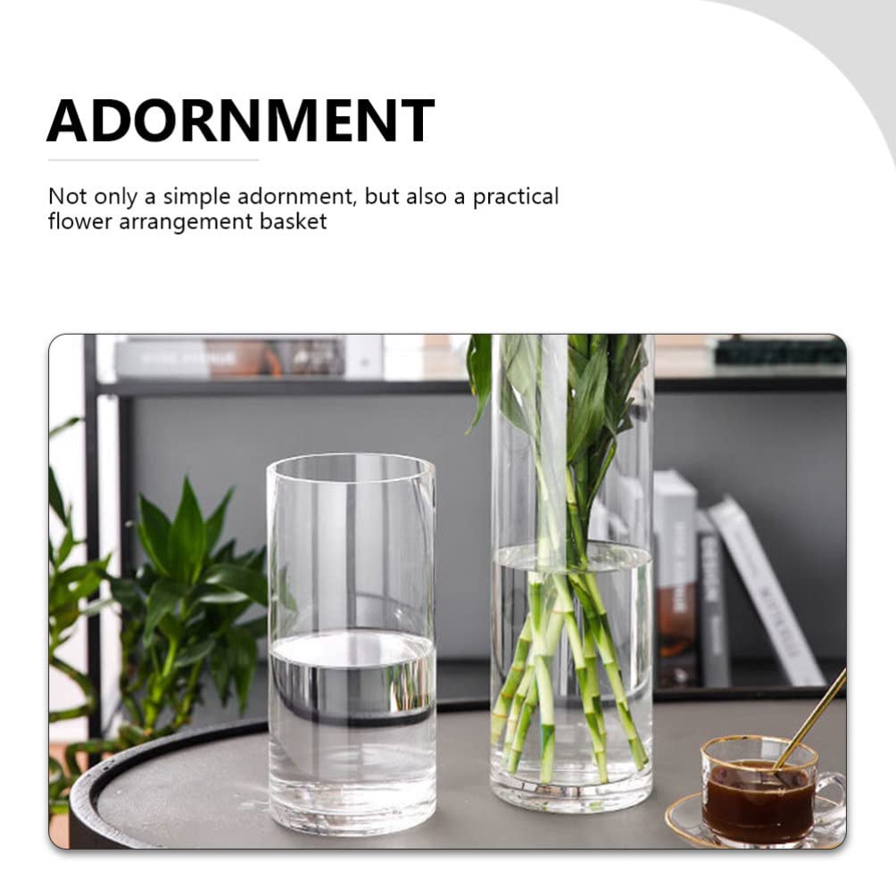 VICASKY Clear Glass Vase for Plants and Flowers - Transparent Floral Holder, Wedding Centerpiece, Bookshelf Decor - Perfect for Home, Office, and Event Decorations
