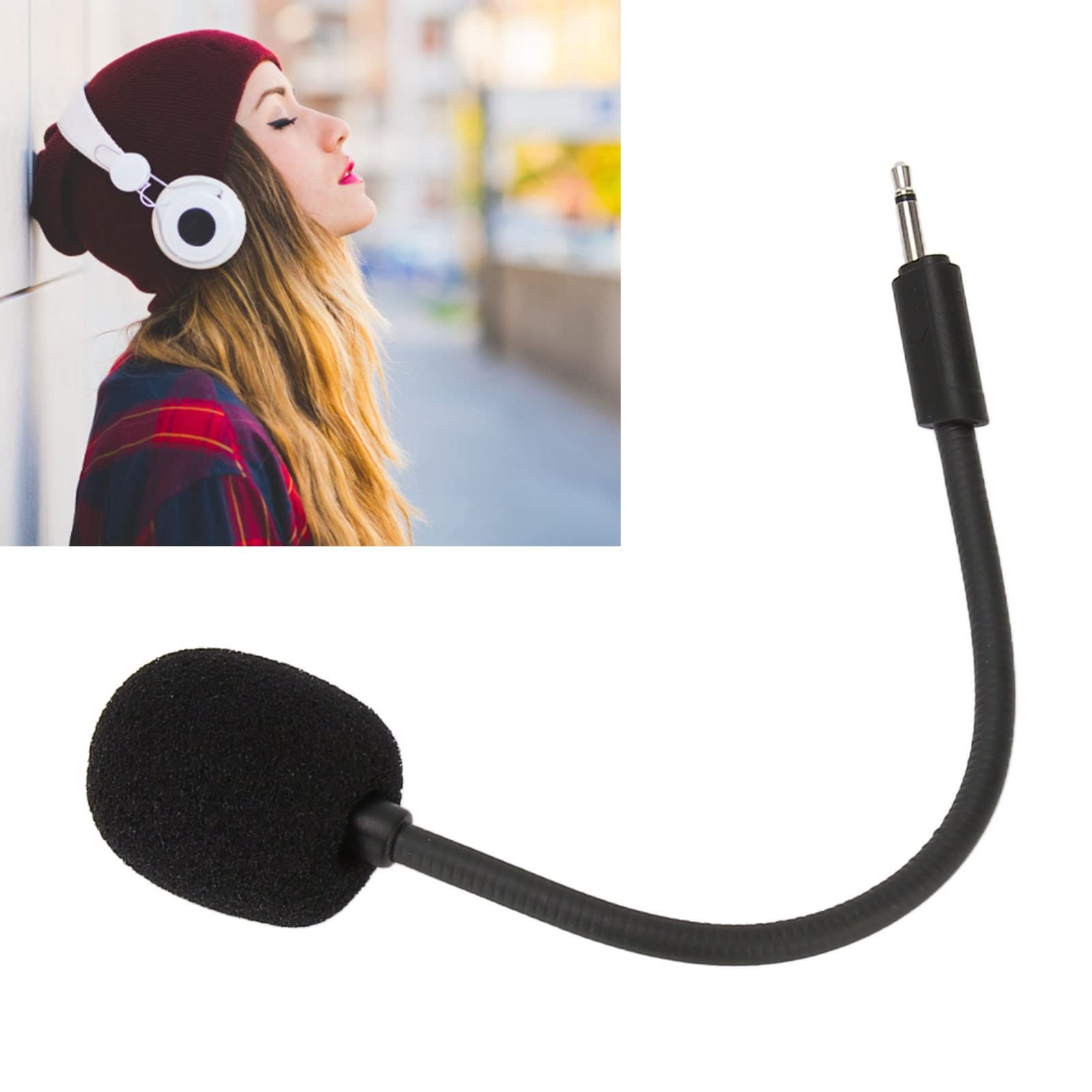 Detachable 2.5mm Noise Cancelling Microphone Replacement with Flexible Boom Arm for Quantum 100 Gaming Headset - Perfect for Streaming, Online Gaming & Voice Chat