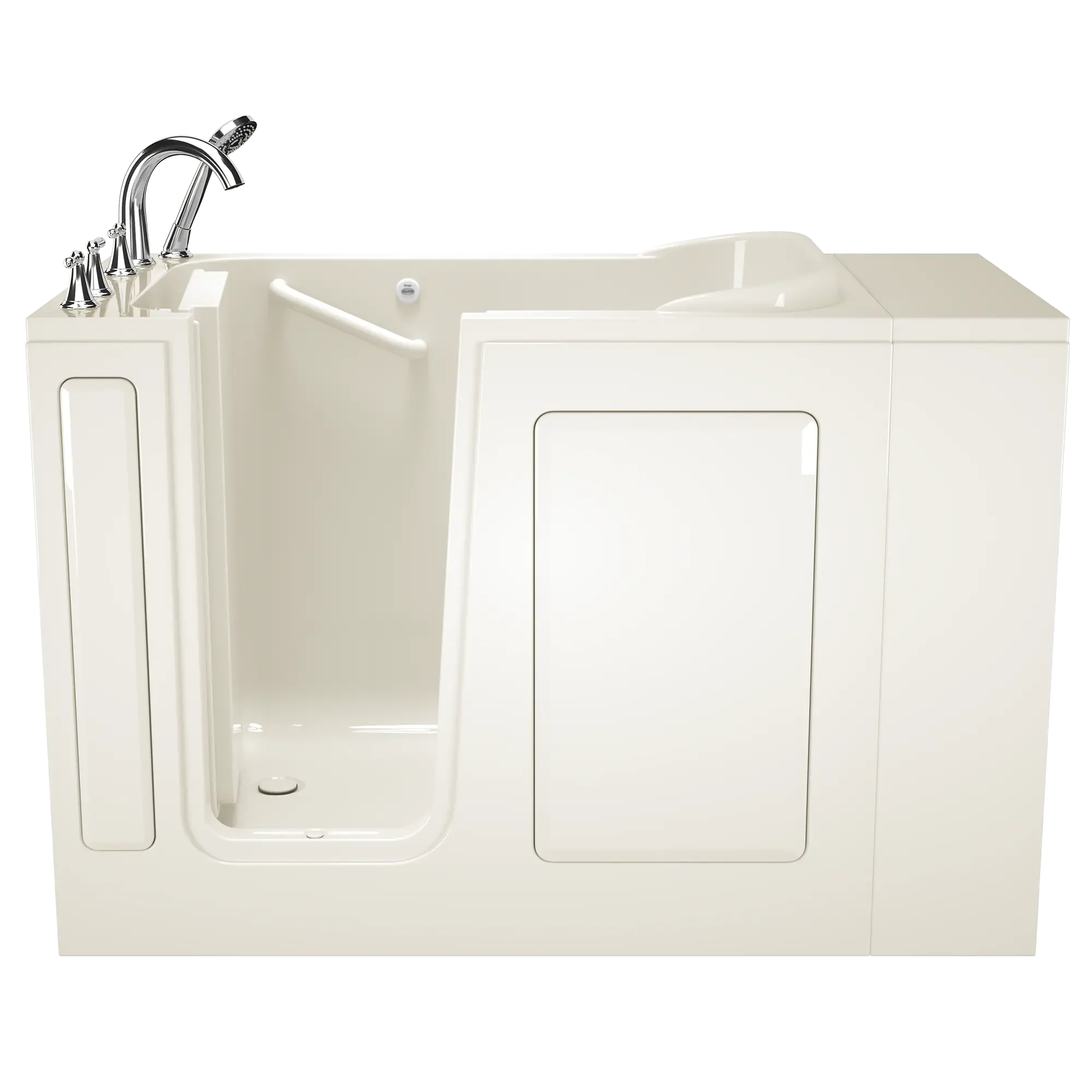 28 x 48 Inch Gelcoat Walk-In Bathtub with Soaker System & Left-Hand Drain Faucet - Ideal for Elderly & Mobility-Impaired Users