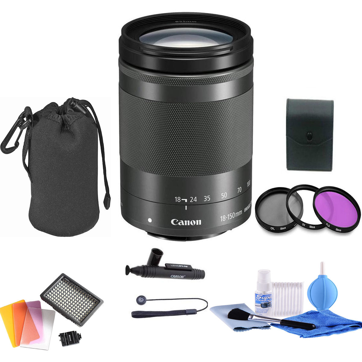 Canon EF-M 18-150mm f/3.5-6.3 IS STM Lens with Accessory Kit - Perfect for Travel, Portrait & Wildlife Photography