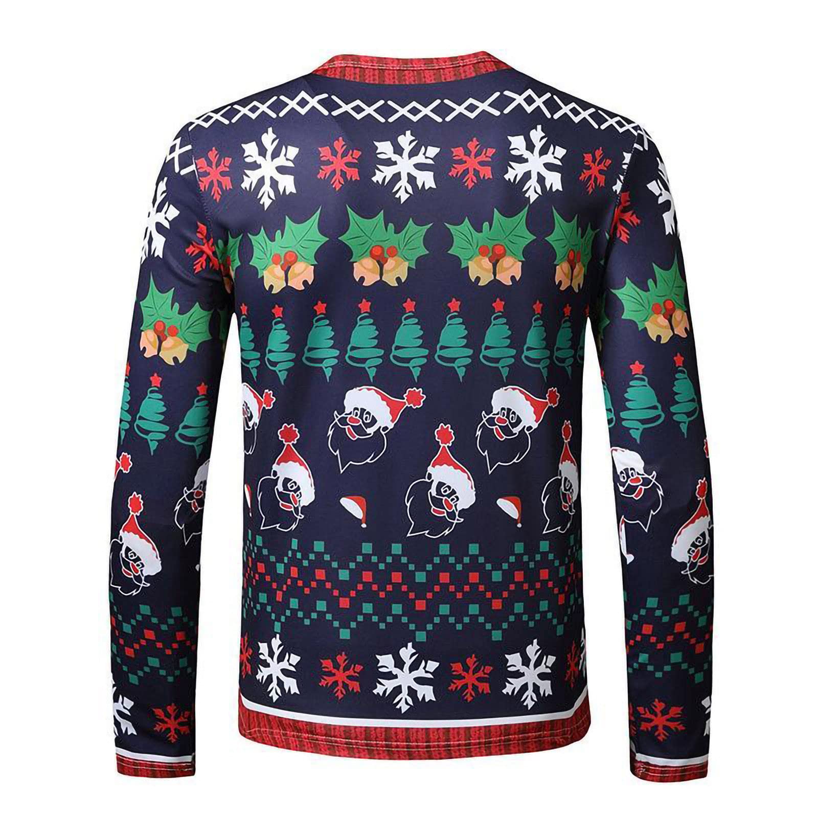 Funny Christmas Sweatshirt for Men - Ugly Xmas Graphic Pullover with Santa, Reindeer & Snowman Design - Cozy Holiday Sweater for Parties, Gifts & Festive Gatherings