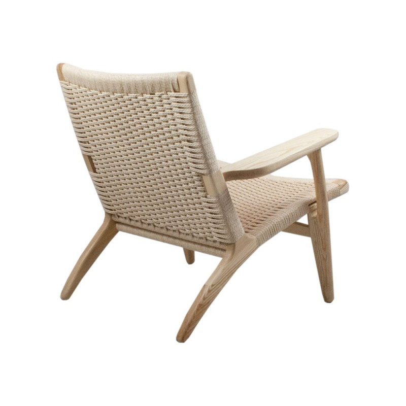 Modern Danish Design Coastal Lounge Chair - Japandi Outdoor Patio Armchair by Hans Wegner | Perfect for Beach Houses, Poolside Relaxation & Scandinavian-Inspired Gardens