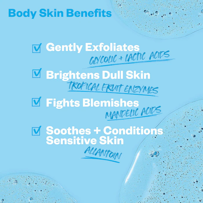 Kosas Good Body Skin AHA+ Enzyme Exfoliating Body Wash - Gentle Cleansing & Smoothing Shower Gel for Dry, Rough Skin - Perfect for Daily Use & Spa-Like Skincare Routine