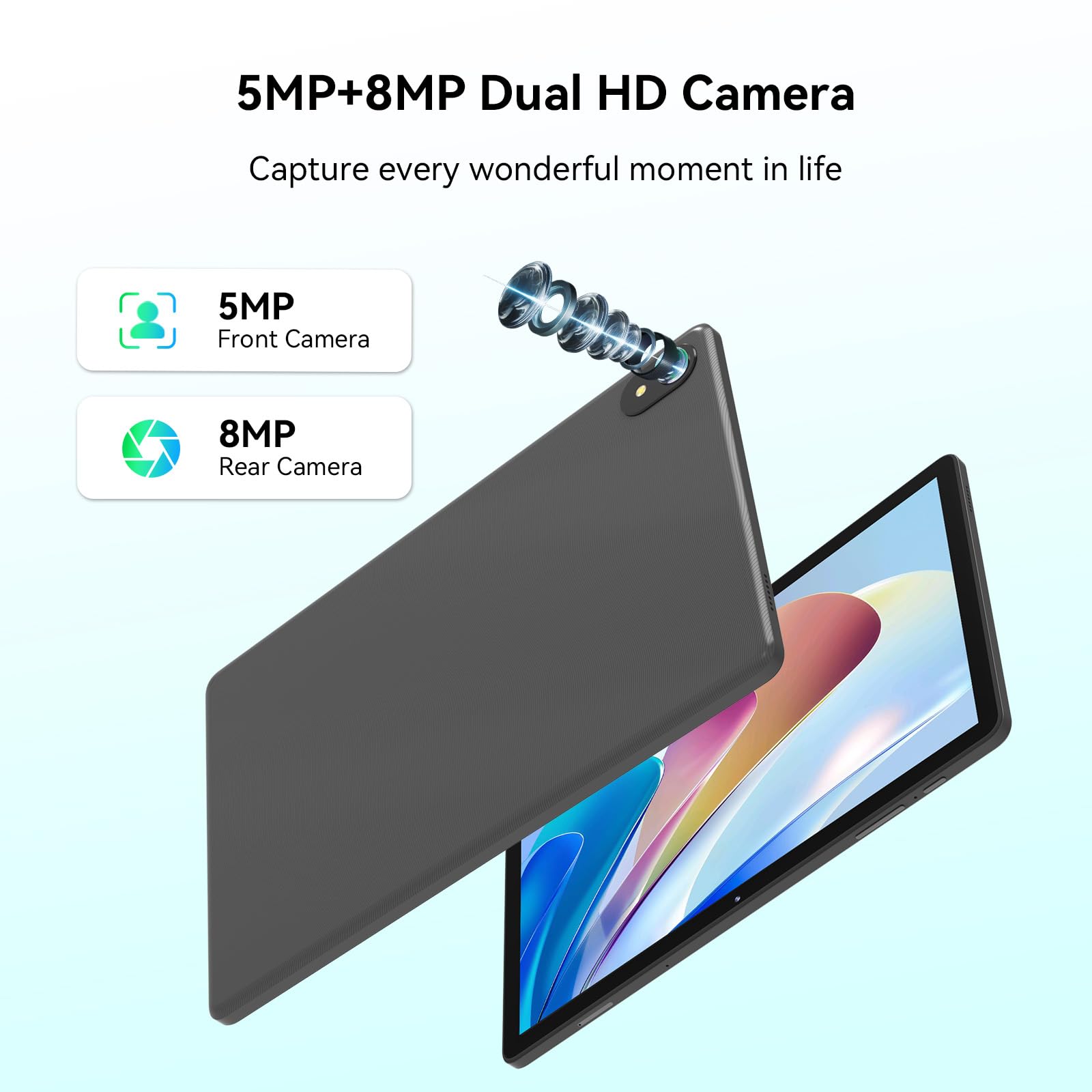 ApoloSign 11 Inch Android 14 Tablet - Octa-Core Processor, 8GB RAM, 128GB Storage (Expandable to 1TB), Widevine L1 Certified, 7000mAh Battery, Dual Stereo Speakers - Perfect for Streaming, Gaming & Productivity | 5G WiFi & BT 5.0 Connectivity