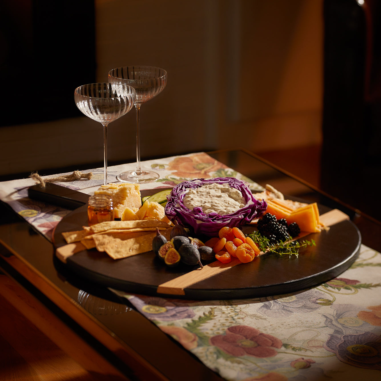Premium Round Charcuterie Board Set - Natural Wood Cheese & Charcuterie Serving Tray for Entertaining, Wine Pairing, and Party Platters - Perfect for Charcuterie, Cheese, and Appetizer Displays