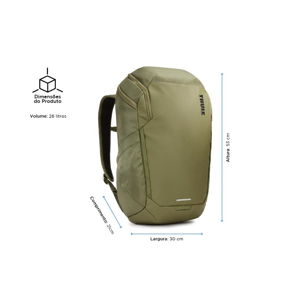 Thule Chasm 26L Backpack - Lightweight Hiking & Travel Daypack for Men & Women, Durable Water-Resistant Olivine Green, Perfect for Outdoor Adventures, Commuting & Daily Use