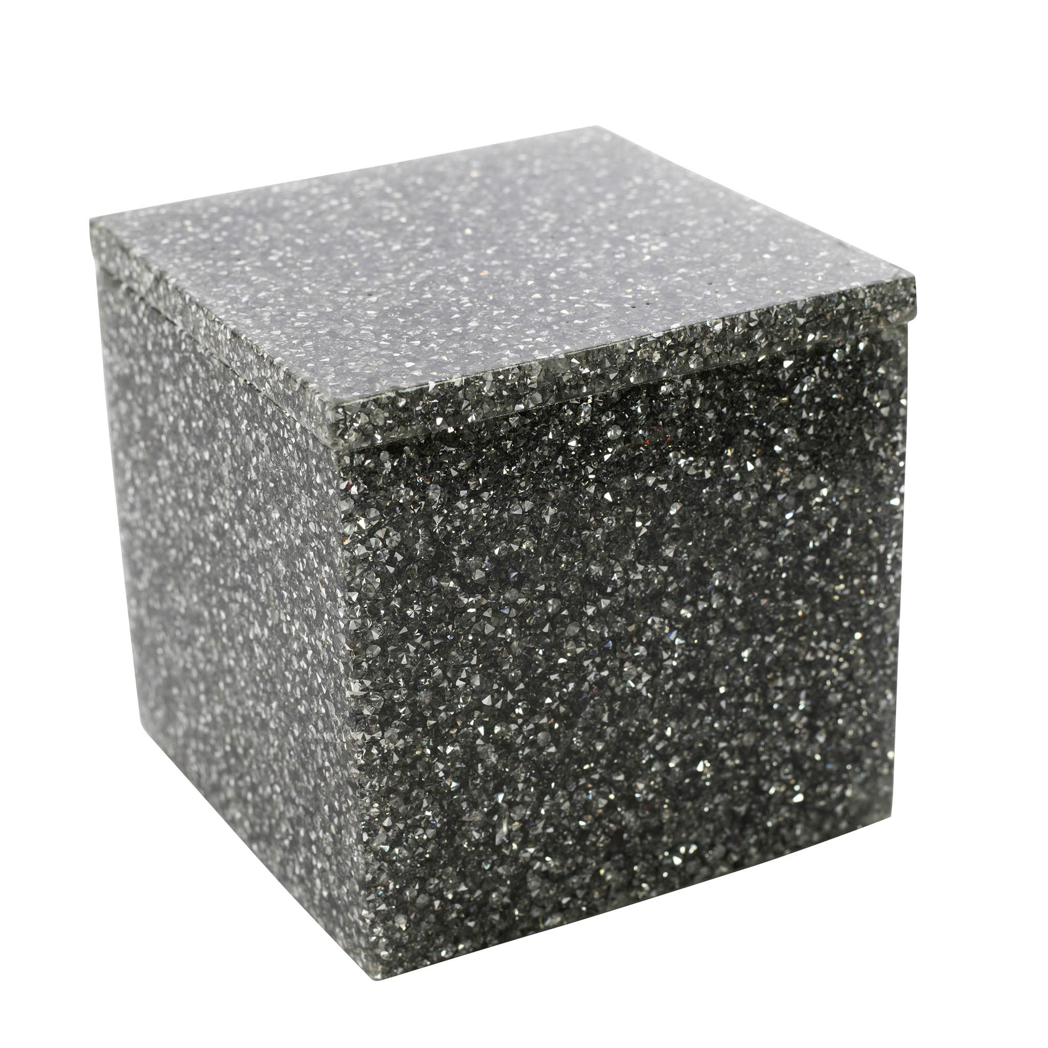 Sparkling Rhinestone Cotton Ball Holder - Luxury Bathroom Decor for Vanity & Spa