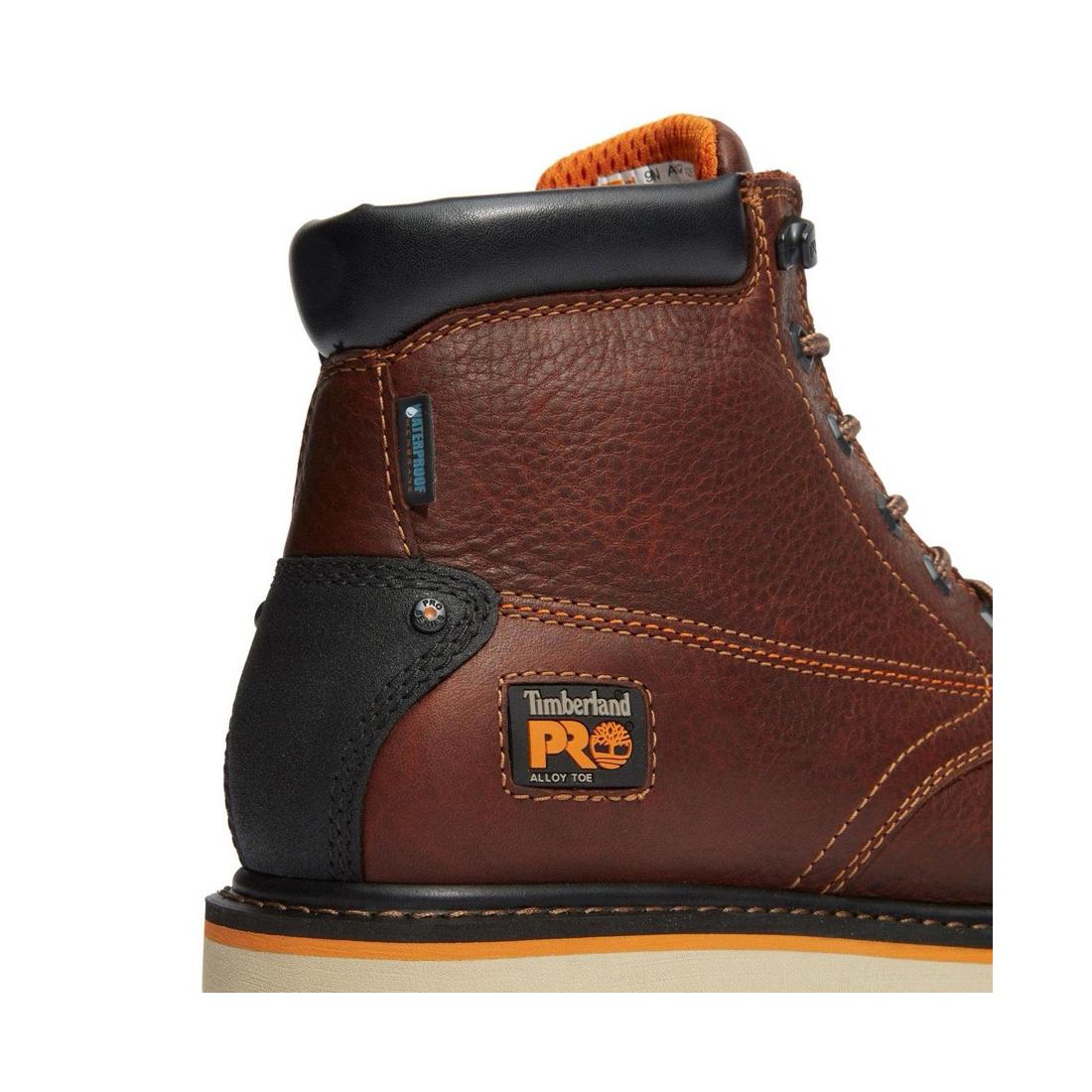 Gridworks 6 Inch Alloy Toe Waterproof Work Boot Brown