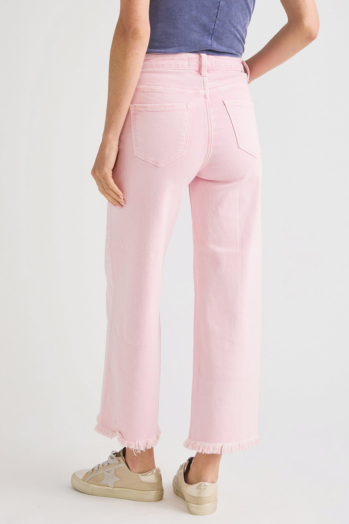 Risen Marlo Wide Leg Crop Jeans for Women - High Waist Distressed Denim Pants - Casual & Trendy Outfit for Streetwear, Date Night, and Everyday Wear