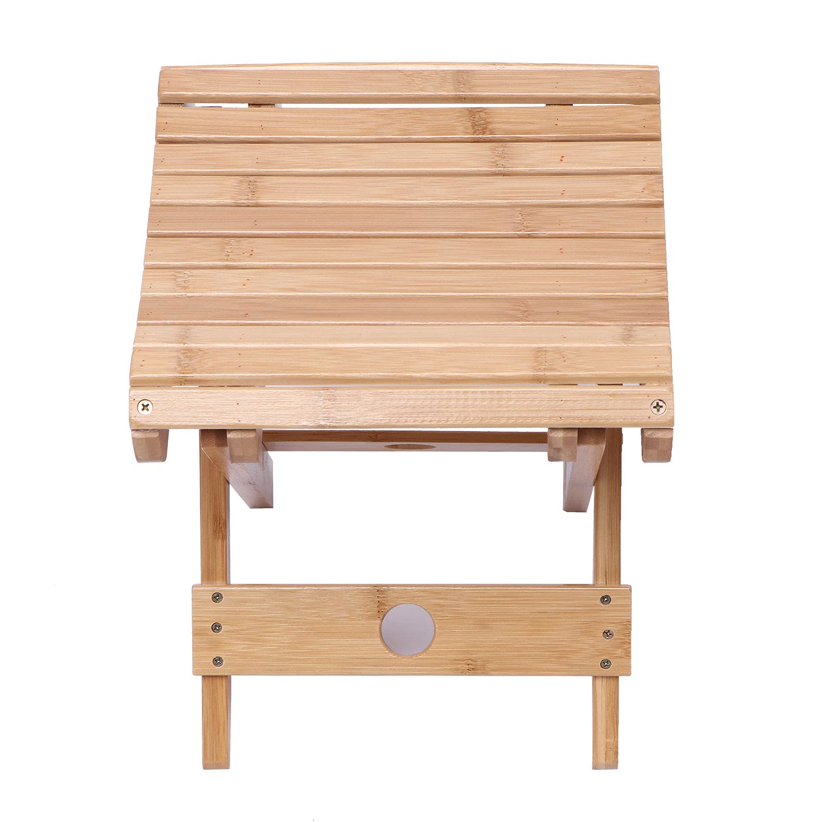 Premium Bamboo Shower Stool - Foldable Footrest for Bathroom, Spa & Shower - Natural Wood Pedal Stool with Non-Slip Base - Space Saving Collapsible Chair for Elderly & Kids (As Shown Color) - Perfect for Relaxing Foot Soaks, Pedicures & Bathroom Comfort