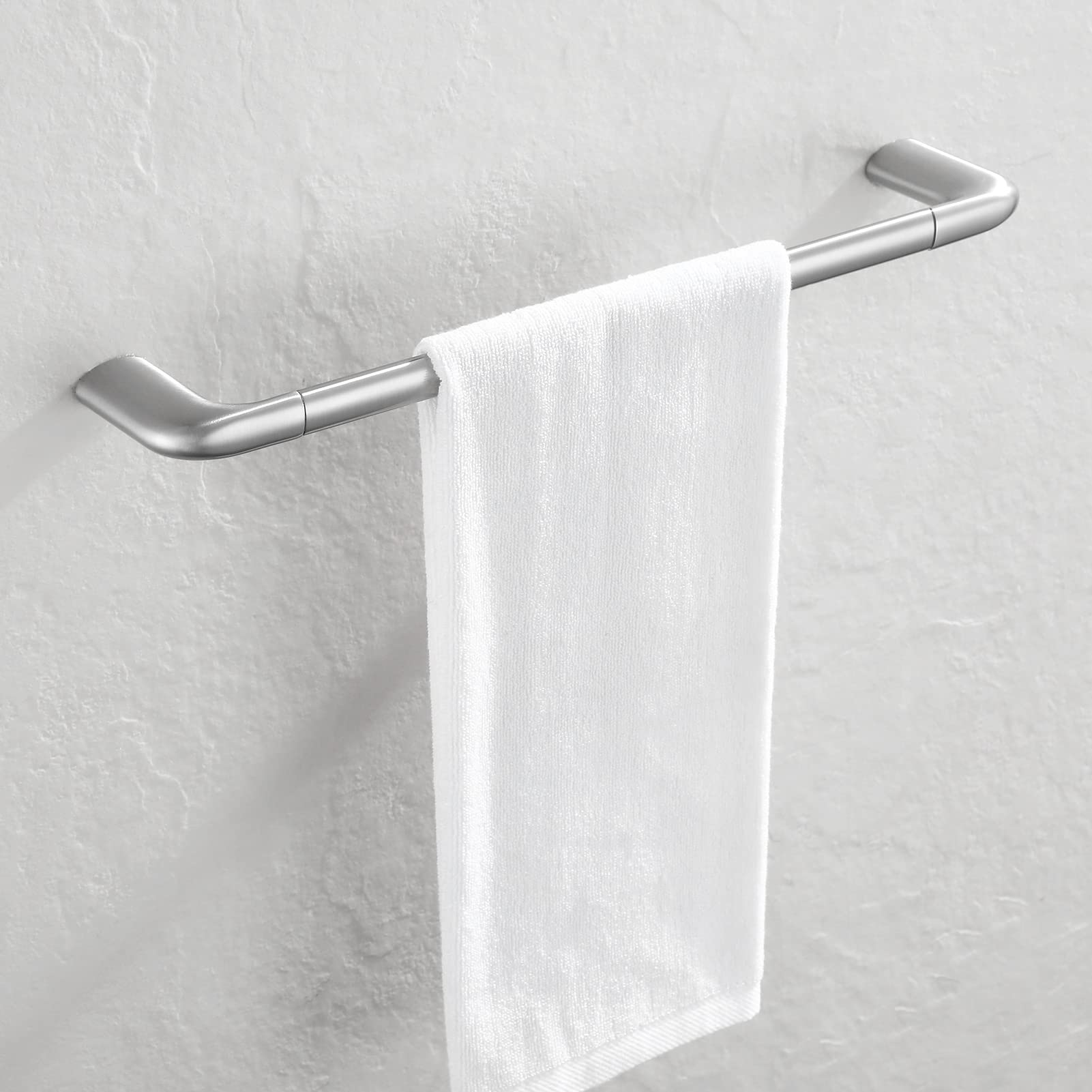 PARLOS 17 Inch All Brass Wall Mounted Towel Bar - Brushed Nickel Bathroom Towel Holder & Hanger Rack for Bathroom, Spa, and Luxury Home Decor