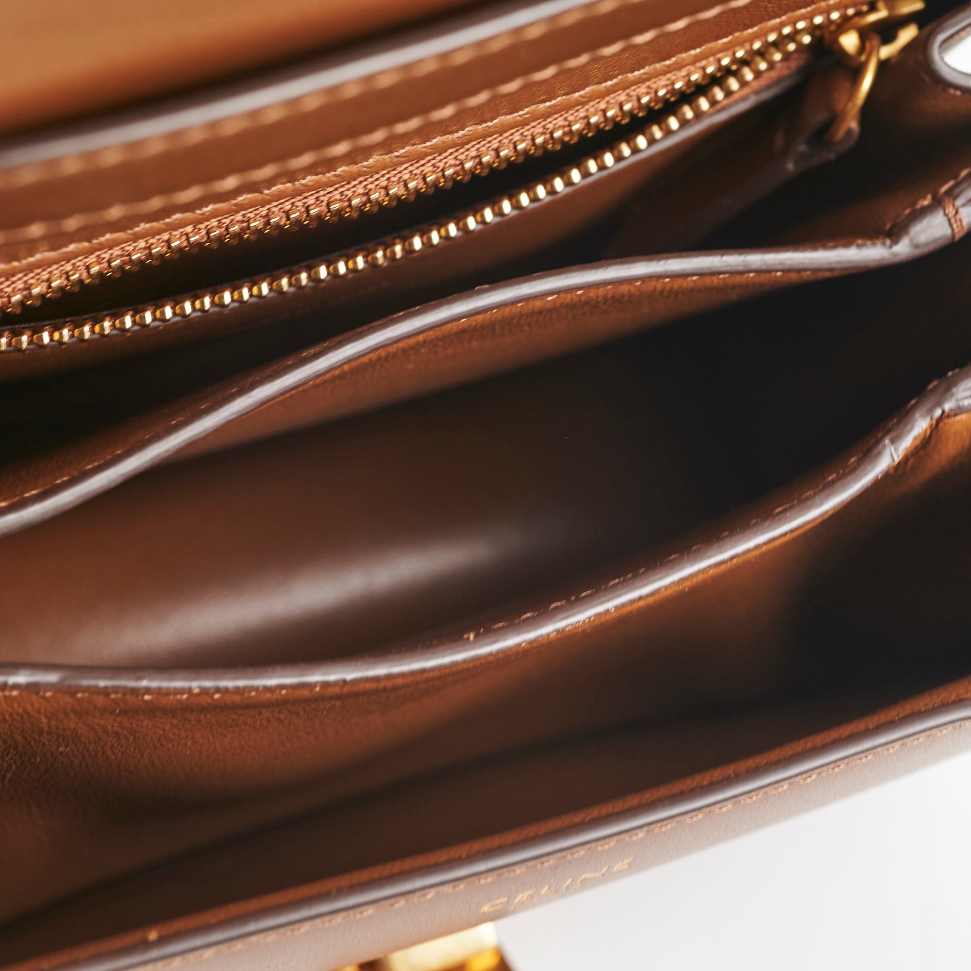 Celine Box Small Tan Leather Crossbody Bag for Women - Stylish & Luxurious Everyday Purse for Work, Travel & Date Night