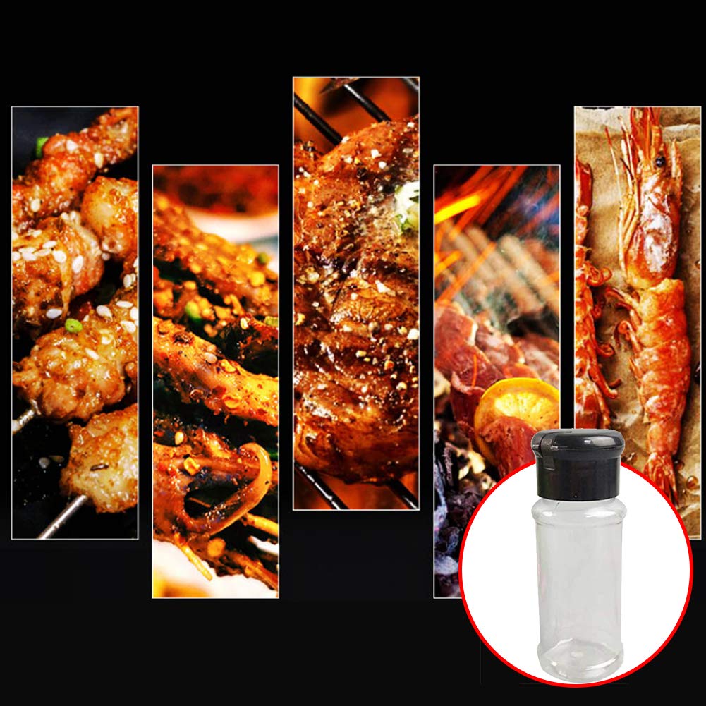 28-Piece Empty Plastic Spice Bottles Set - 2.5 oz (75ml) Black Spice Jars for BBQ Seasonings, Salt, Pepper & Glitter Storage - Perfect for Kitchen Organization, Craft Supplies & Party Decorations