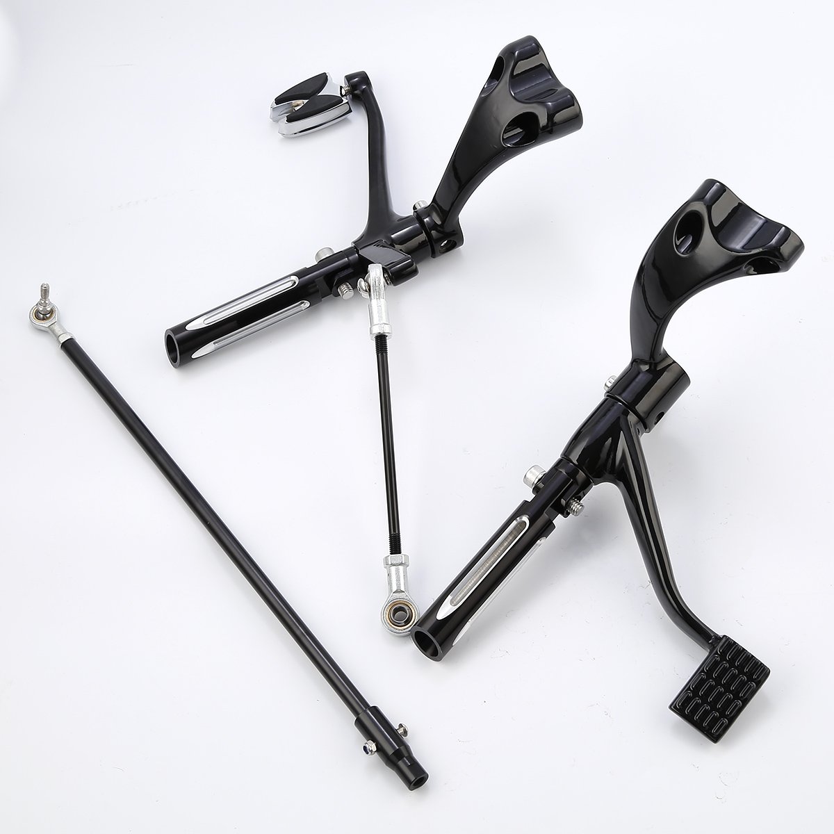 Harley-Davidson Sportster 1200/883 Forward Control Foot Pegs Levers Linkage Kit (2014-2022 Models) - Black | Easy Installation & Improved Riding Comfort for Cruiser Motorcycles