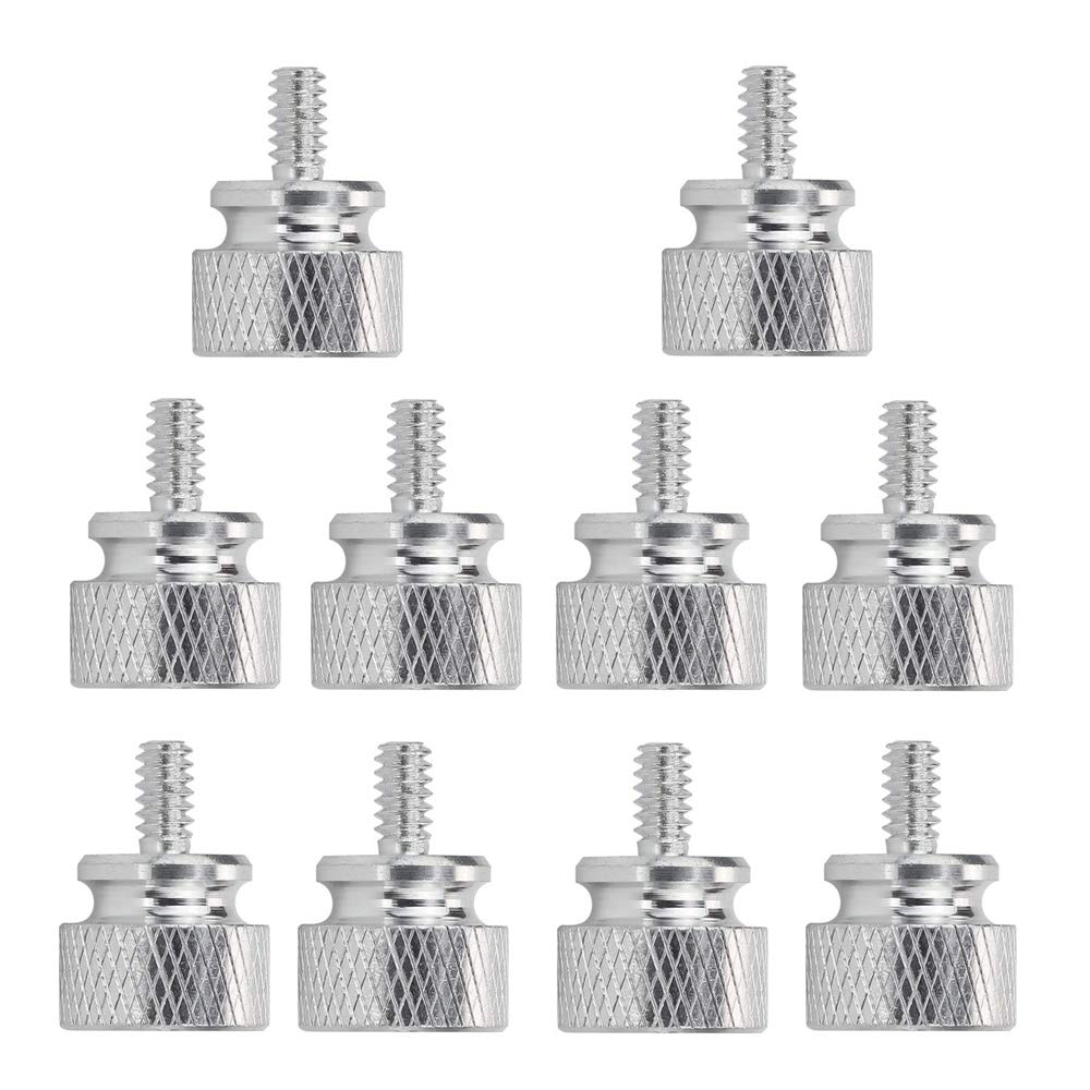YATENG 10-Pack Silver Anodized Aluminum Thumbscrews (6-32 Thread) for PC Case, Power Supply, PCI Slots & HDD - DIY Computer Modding & Customization - Perfect for Gaming Rigs & Workstation Builds