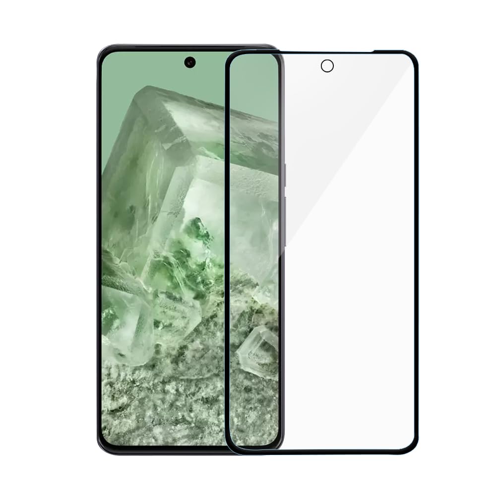 Amazon Basics Full Body Tempered Glass Screen Protector for Google Pixel 8 - Shatterproof, HD Clear, Anti-Scratch Protection - Perfect for Work, Travel & Everyday Use