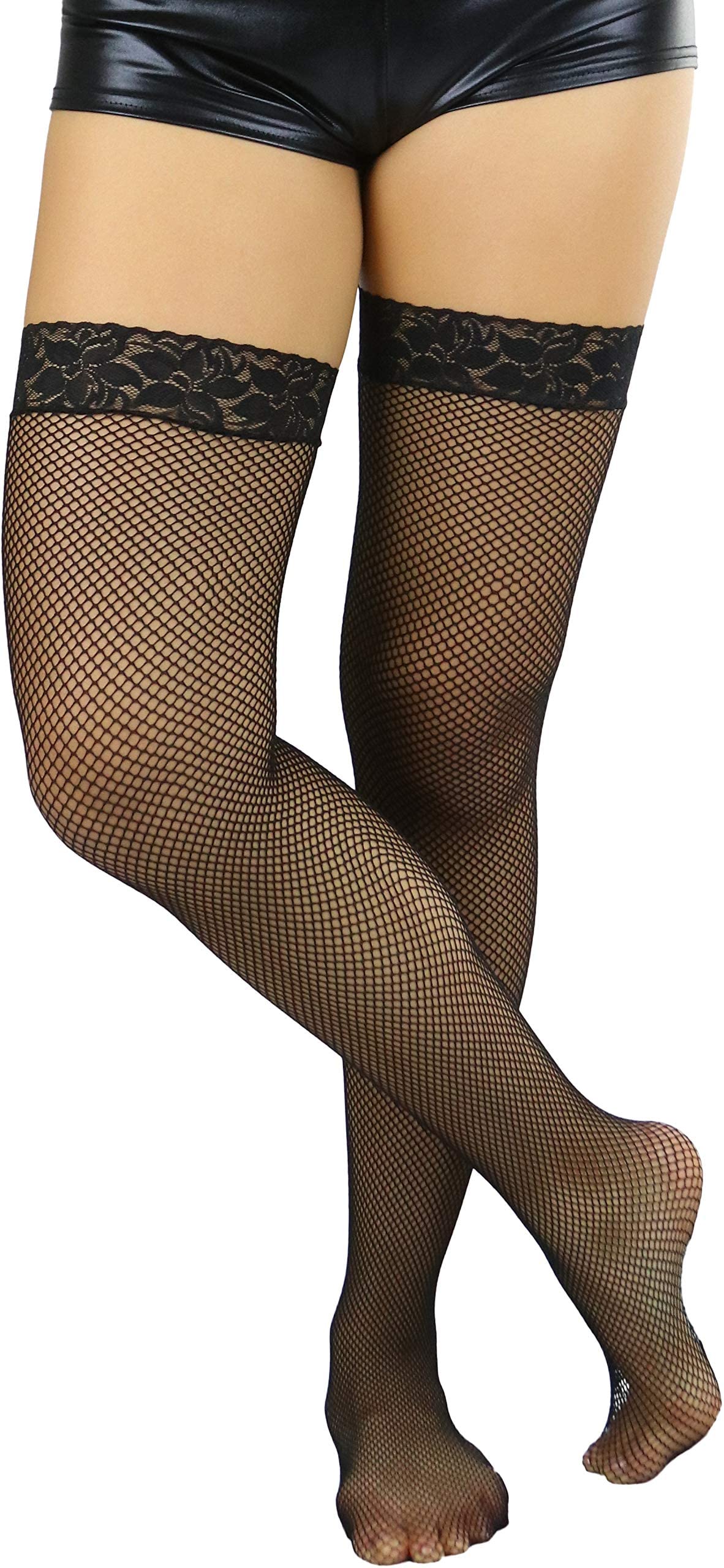 Stylish Women's Bright & Vibrant Fishnet Thigh High Stockings - Sexy Party, Cosplay & Night Out Fashion Accessories