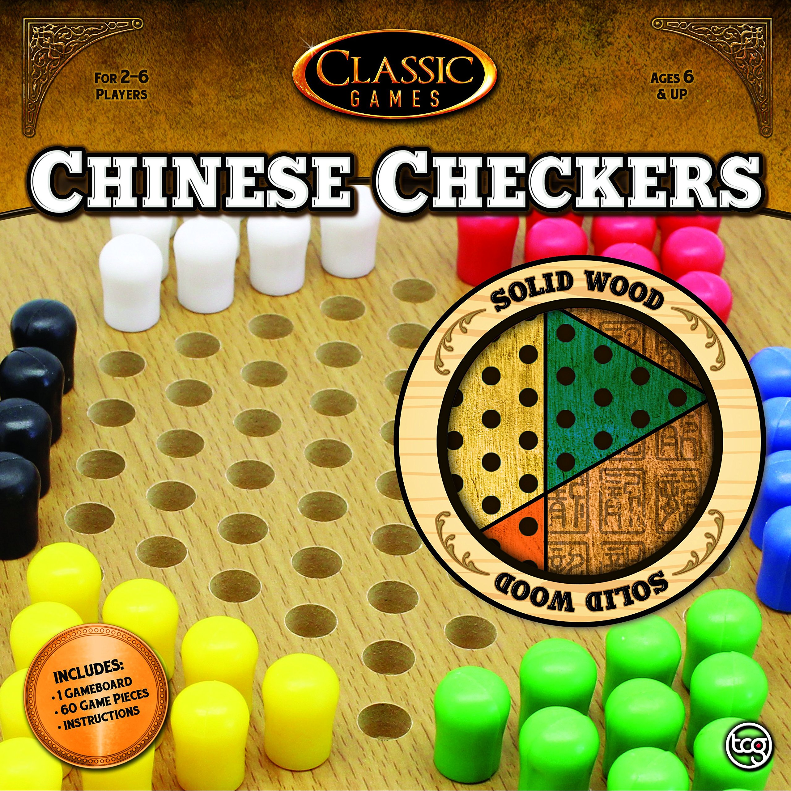 Premium Solid Wood Chinese Checkers Board Game - 10 Inch Classic Strategy Game for Kids & Adults - Perfect for Family Game Nights, Parties, and Educational Play