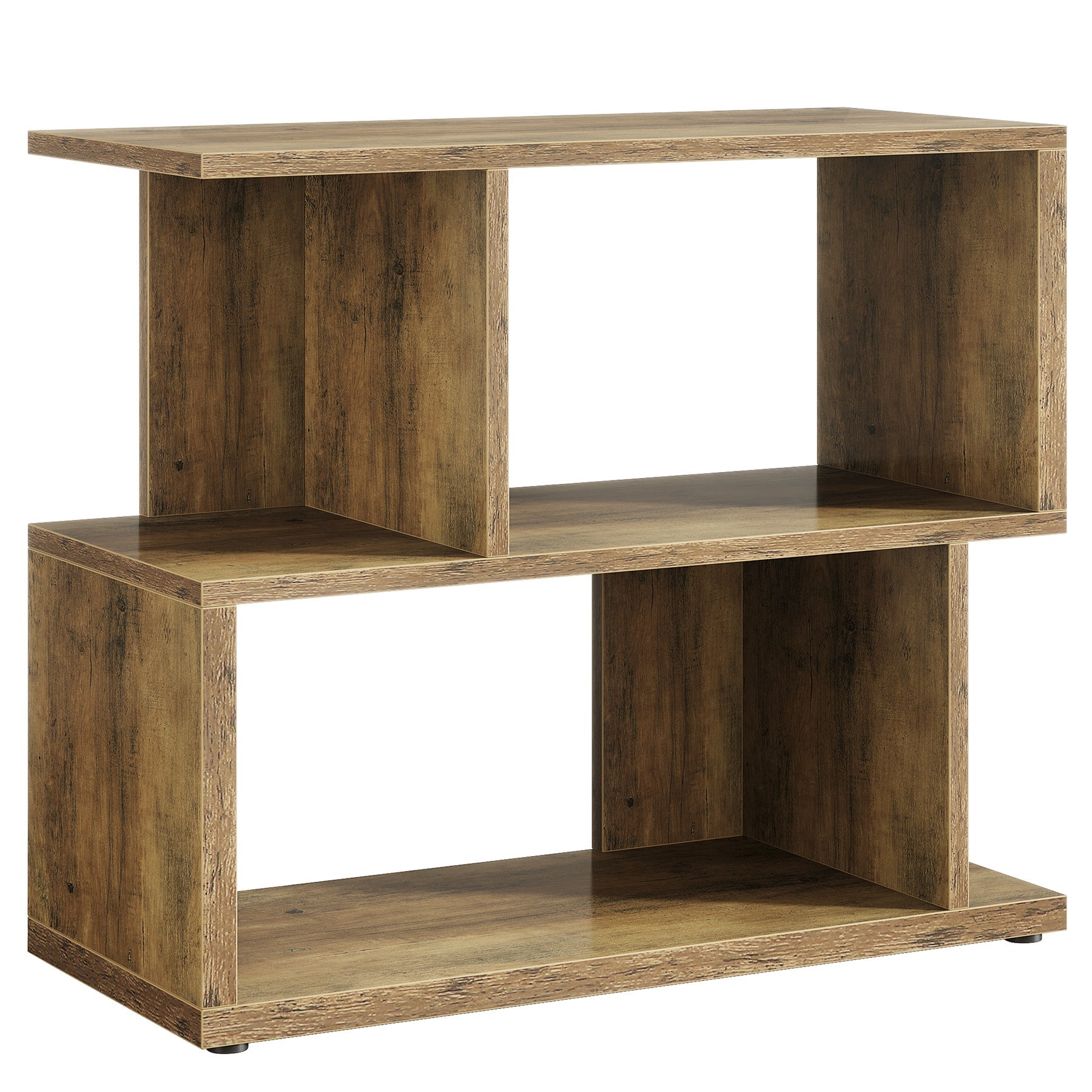 2 Tier End Table with Storage Cube - 31.5 Inch Modern Side Table for Living Room, Bedroom | Space-Saving Nightstand with Shelves for Home Decor and Organization
