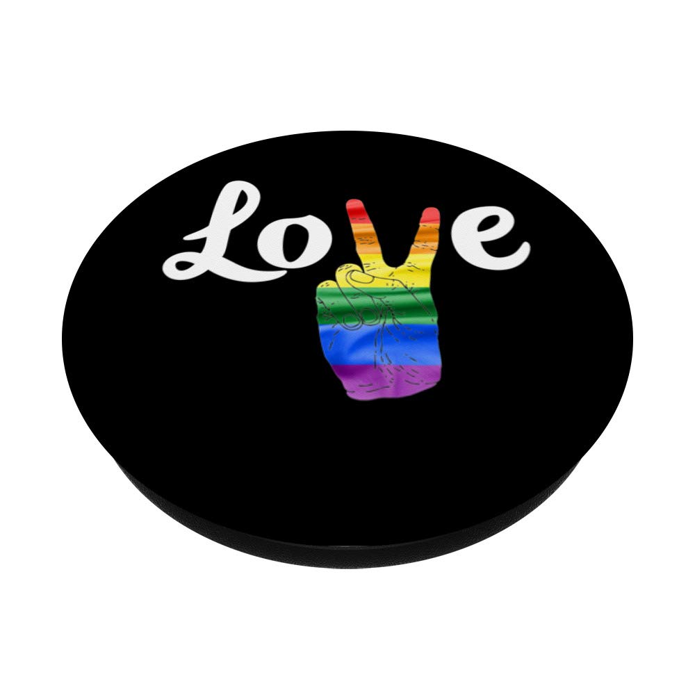 Rainbow Flag PopSockets PopGrip with Peace Sign - Swappable Phone Grip for iPhone, Samsung & Tablets - Perfect for Pride Events, LGBTQ+ Support & Everyday Use