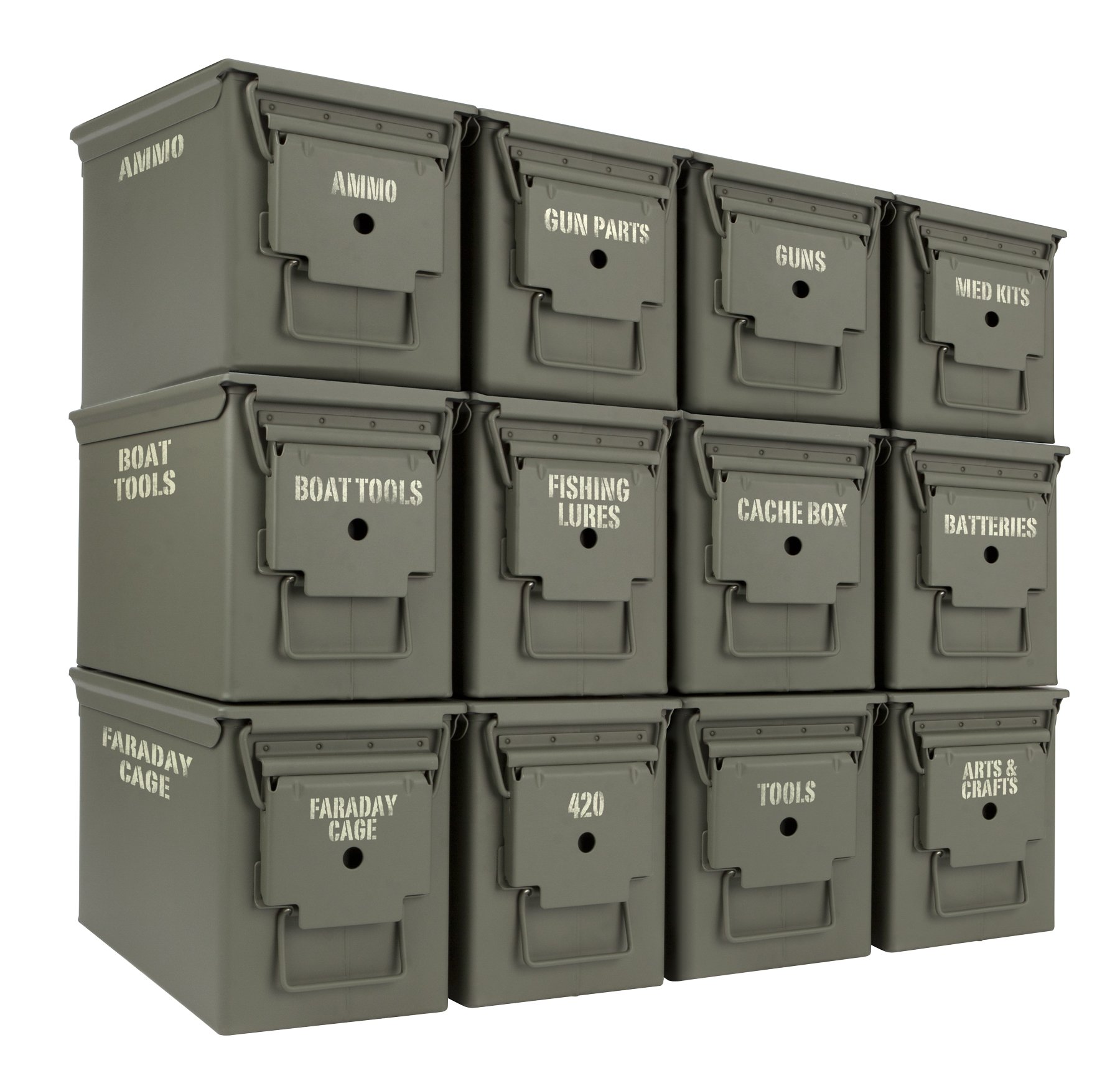 Performance Tool W5993 .50 Caliber Metal Waterproof Ammunition Box - Heavy Duty Military Grade Ammo Storage for Outdoor Shooting, Hunting & Range Use