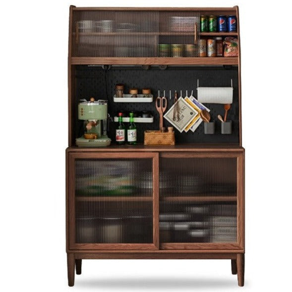 49.2x17.7x75.2 inch / 125x45x191.5сm / Walnut color / sideboard + shelf + New Kelan electric rail