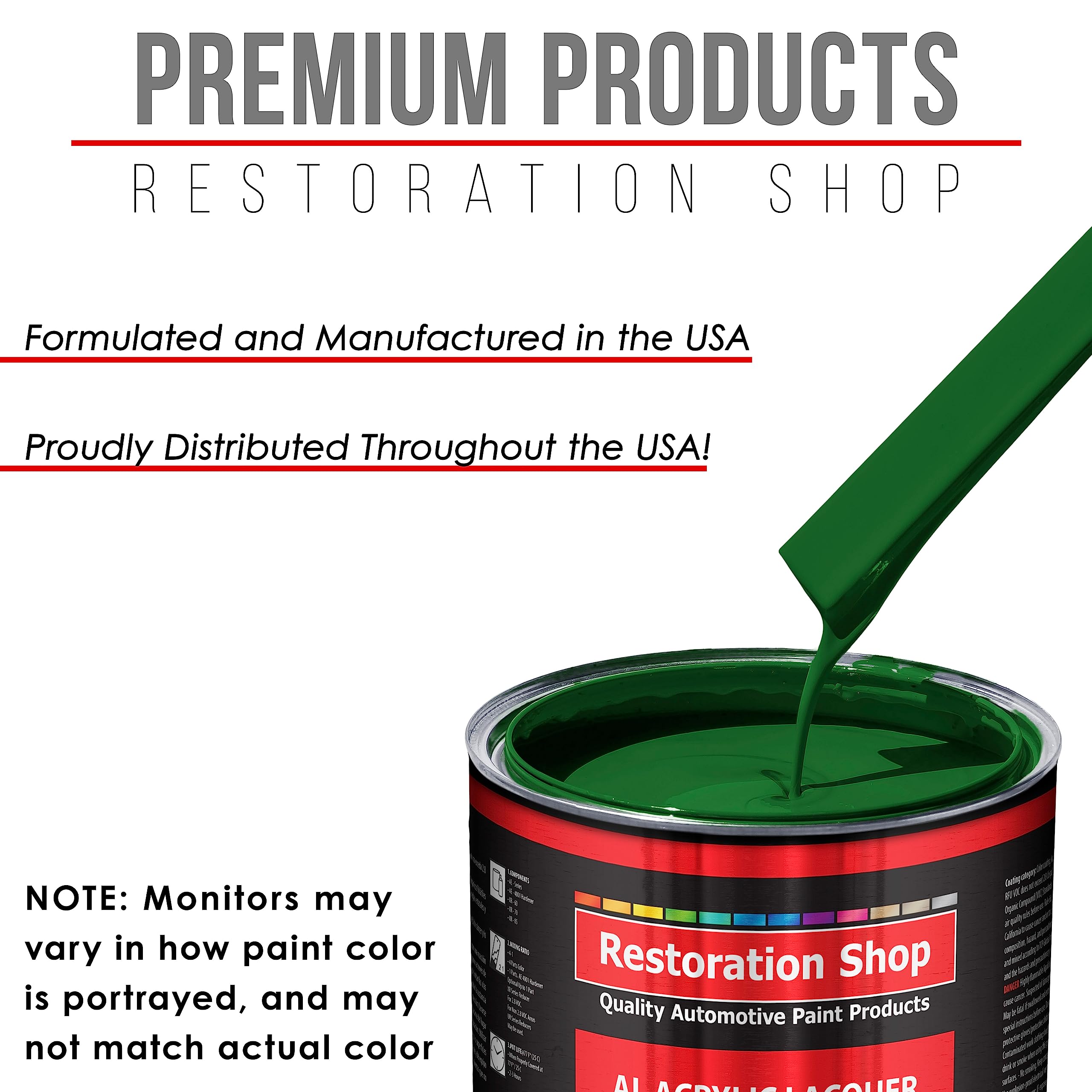 Restoration Shop - Emerald Green Acrylic Lacquer Auto Paint (1 Quart) - Professional Gloss Finish for Cars, Trucks, Guitars & Furniture - Perfect for Automotive Refinishing & DIY Restoration Projects