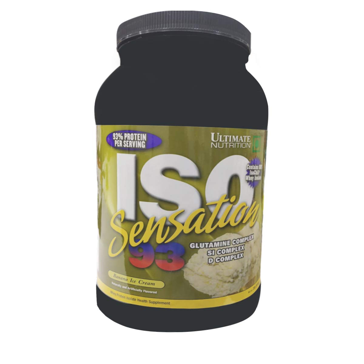 Ultimate Nutrition Iso Sensation 93 Whey Protein Isolate Powder - 30g Protein, Low Carb, Fat Free, Keto Friendly with Glutamine Complex, Banana Ice Cream Flavor, 2lb for Post-Workout Recovery & Muscle Building