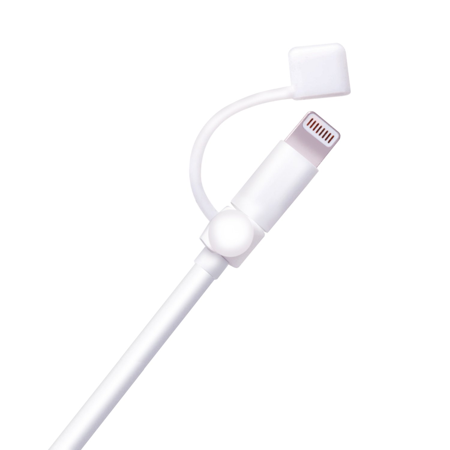 Elecom P-APLTCWH White Lightning Cable Protector - Dustproof & Dirt Prevention Accessory for iPhone Charging Port | Perfect for Travel, Office & Home Use