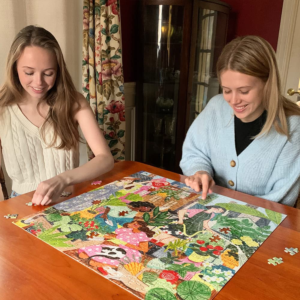 eeBoo Piece and Love Rooftop Garden 500-Piece Square Jigsaw Puzzle for Adults & Families - Premium Glossy Sturdy Pieces with Minimal Dust - Perfect for Relaxation, Family Bonding & Home Decor