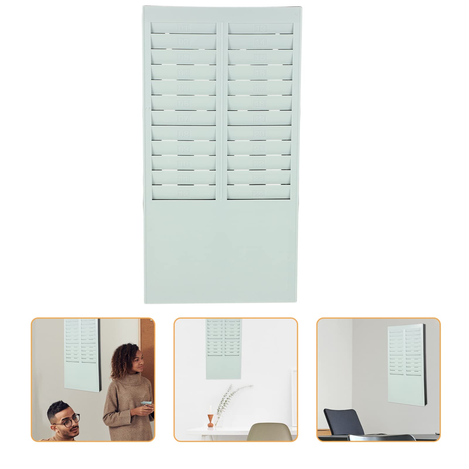 Operitacx 24-Card Wall Mount Attendance Rack for Office Time Tracking