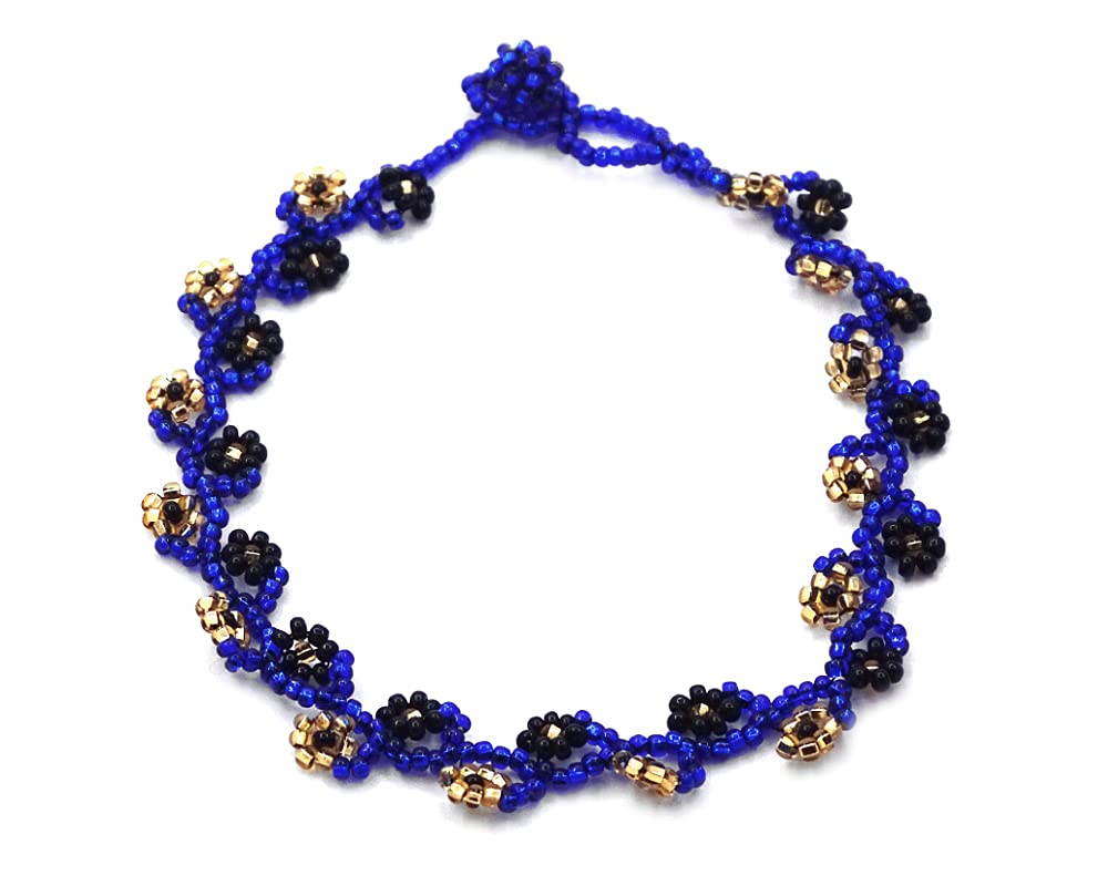 Handmade Czech Glass Seed Bead Floral Vine Anklet - Bohemian Women's Ankle Bracelet for Summer, Beach & Festival | Lightweight Boho Jewelry Gift for Women & Teens | Perfect for Yoga, Weddings, Music Festivals & Everyday Boho Fashion | Ideal for Beach Vacations, Boho-Chic Outfits, Casual Wear & Special Occasions | Great for Boho Lovers, Festival Goers & Fashionistas | Use at Beach Parties, Yoga Classes, Concerts, Weddings, Summer Getaways & Boho Styling