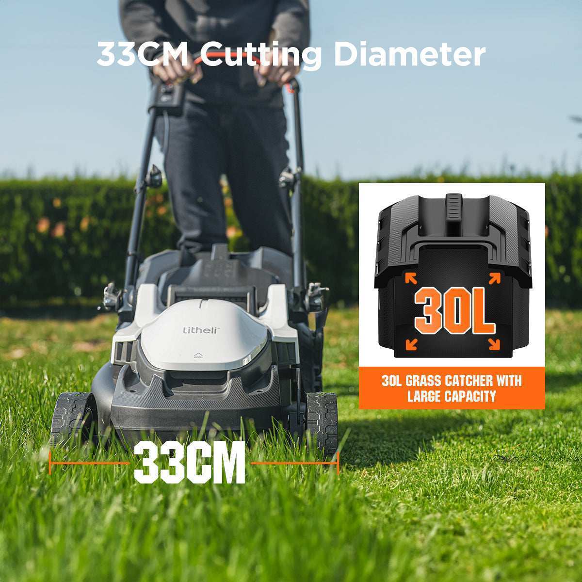 20V U20 4.0Ah Cordless Brushless Lawn Mower (Tool Only) - Lightweight Battery-Powered Lawn Mower for Small to Medium Yards, Perfect for Home Garden Maintenance & Backyard Landscaping