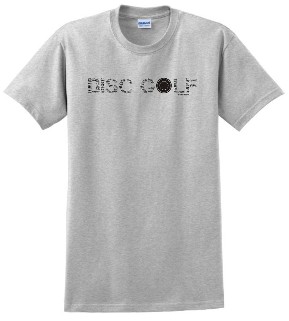 ThisWear Disc Golf Word Collage T-Shirt - Unique Frisbee Sports Gift for Disc Golf Players - Perfect for Tournaments, Casual Play & Fan Apparel