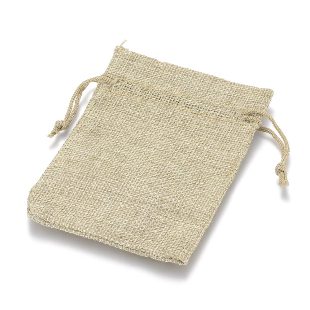50Pcs Natural Drawstring Burlap Bags 5.9x7.87 Inch - Reusable Jute Gift Pouches for Jewelry, Wedding Favors, Party Supplies & Christmas Gifts (Dark Khaki) | Eco-Friendly Storage Bags for Crafts, DIY Projects & Home Organization