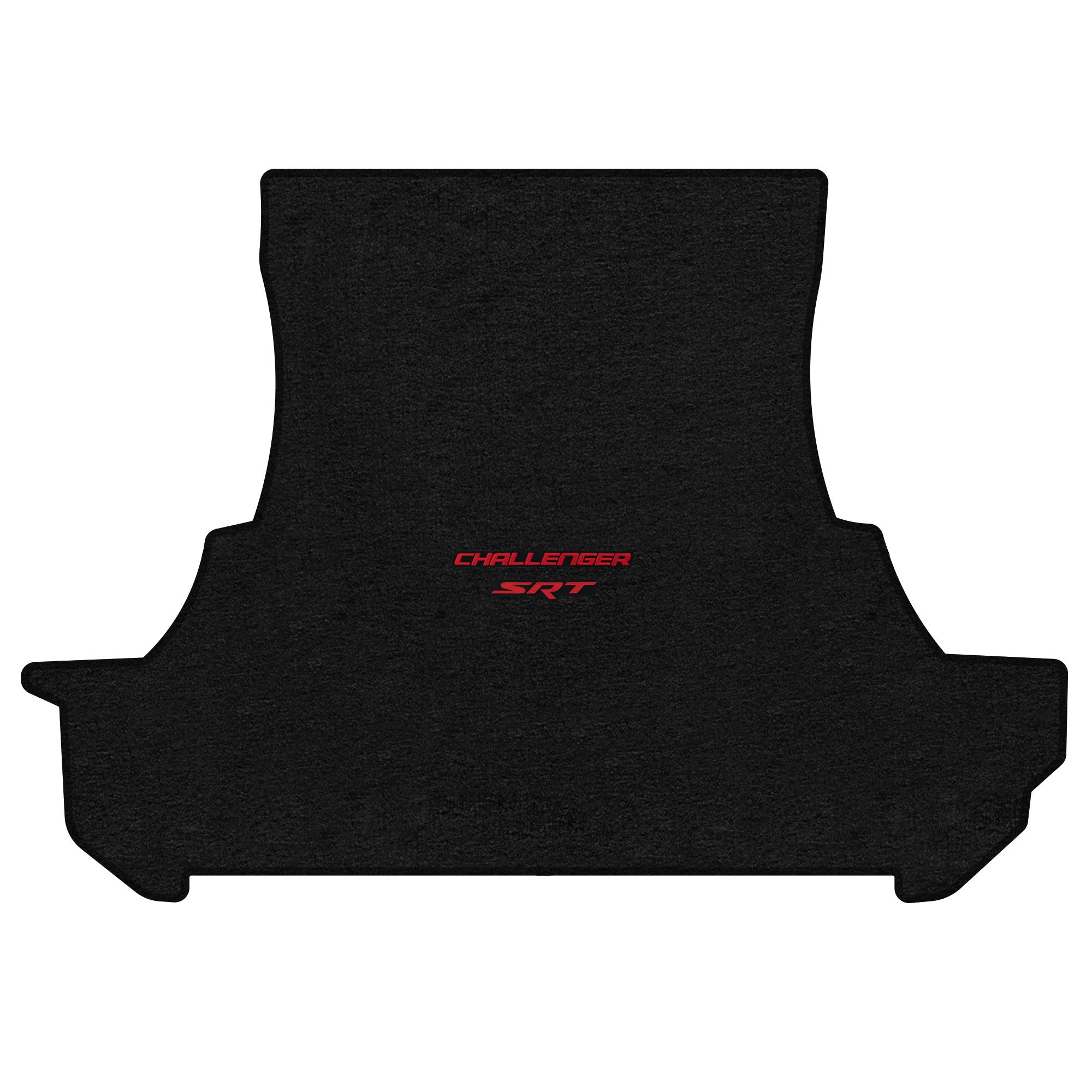 Premium Custom-Fit Carpeted Floor Mats for 2011 Dodge Challenger RWD - Luxury Car Floor Liners & Trunk Mat (Charcoal/Red 'Challenger SRT' Design) | All-Weather Protection & Enhanced Interior Style for Sports Cars