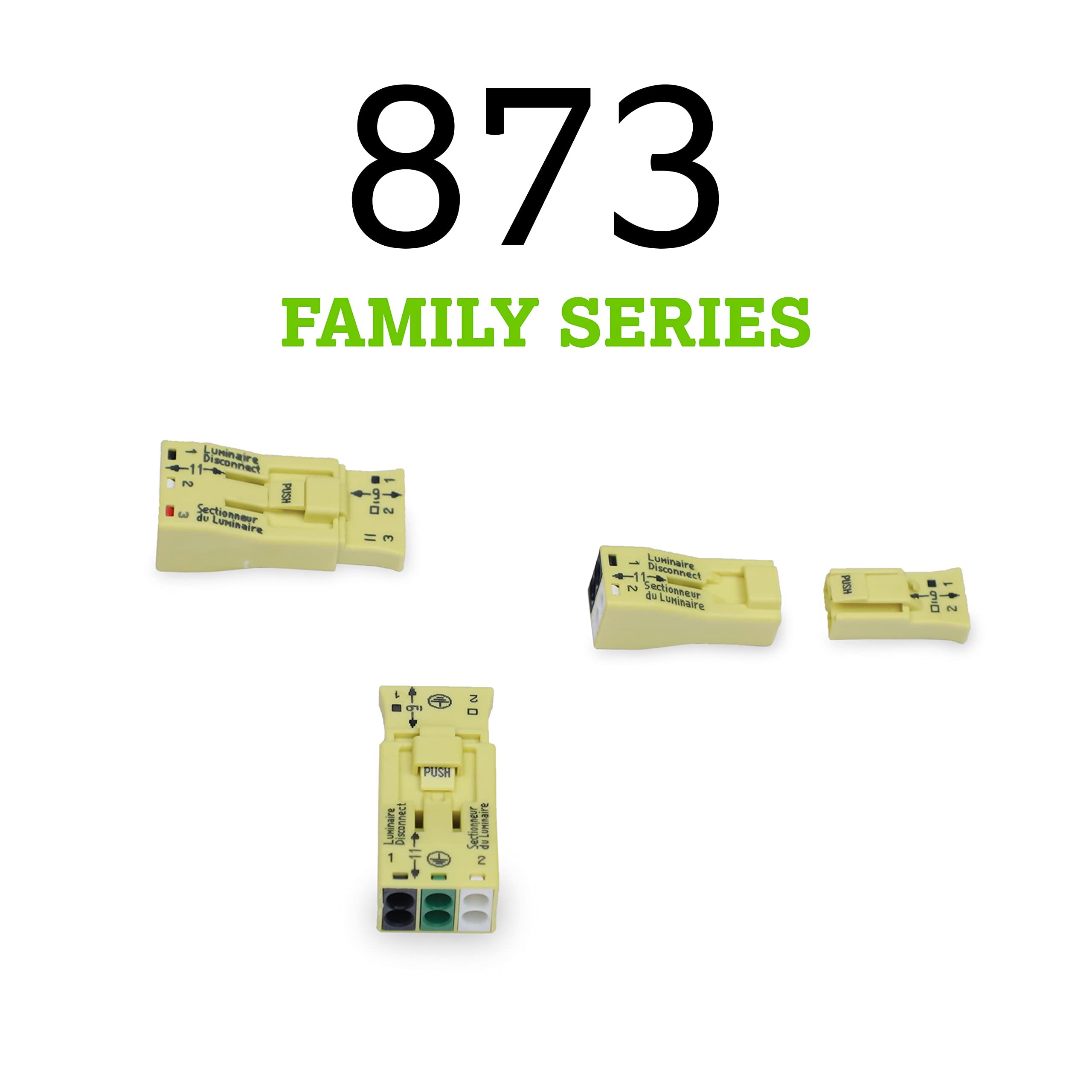 WAGO 873-903 Luminaire Disconnect Connector - 3 Pole Electrical Connector for Lighting Fixtures | Yellow Disconnect Terminal Block | Switching & Dimming Applications | Ideal for LED Lights, Commercial Lighting & Home Electrical Projects | 100-Piece Bulk Pack