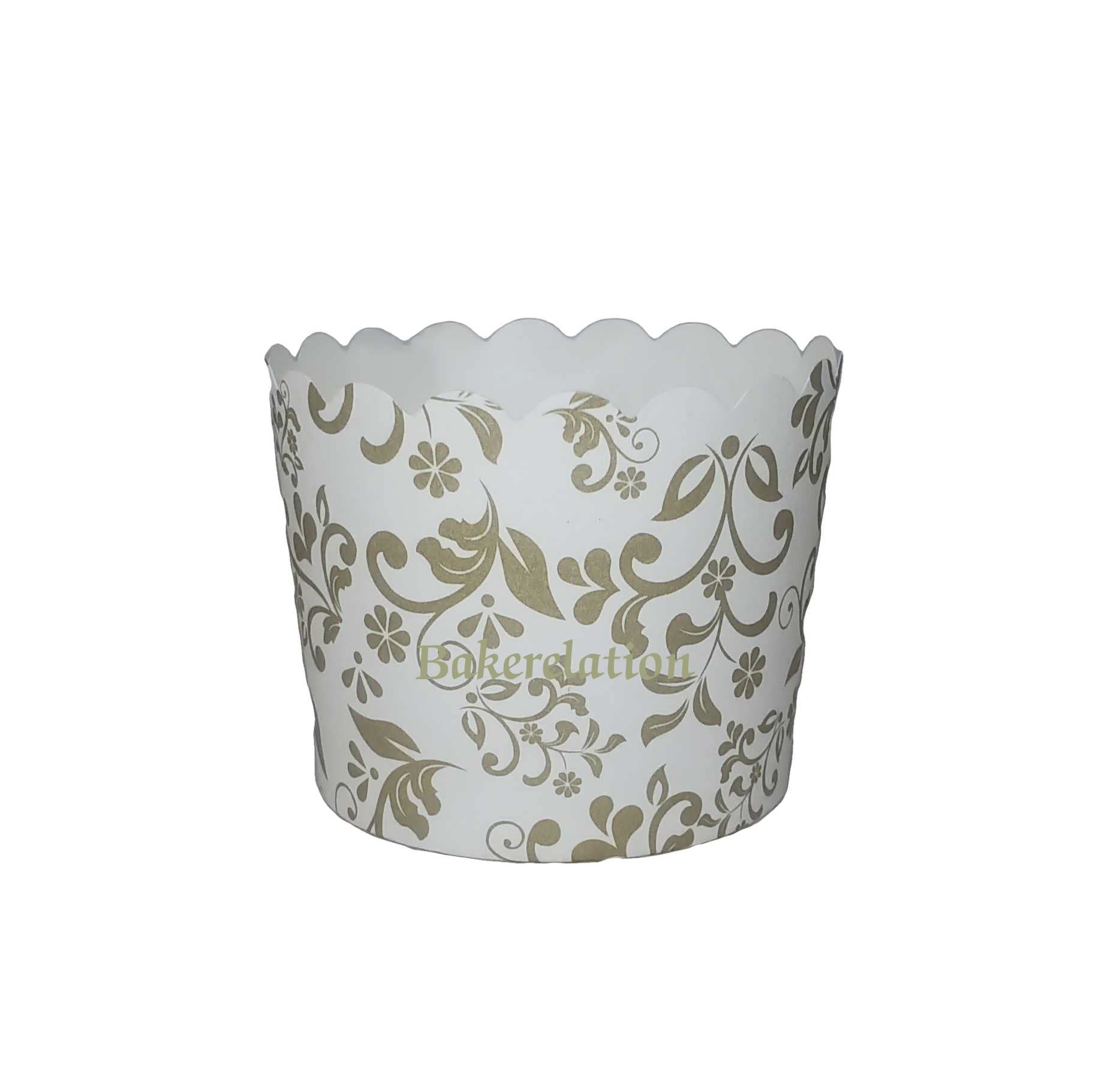 Bakerelation 50-Piece White & Gold Medium Cupcake Liners - Premium Paper Baking Cups for Muffins, Cupcakes & Desserts - Perfect for Parties, Baking & Gift Packaging
