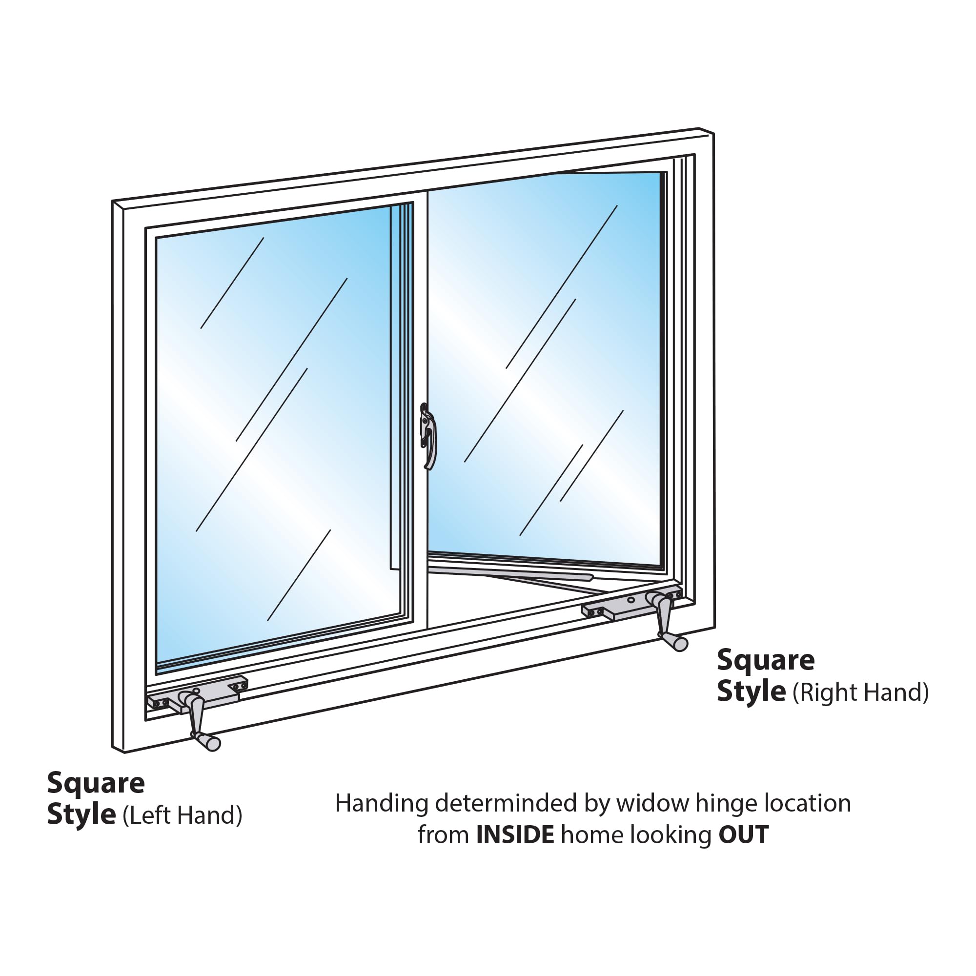 Prime-Line H 3711 9 Inch Diecast Casement Window Operator - Right Hand, Square Type (Single Pack) for Easy Window Operation & Home Ventilation