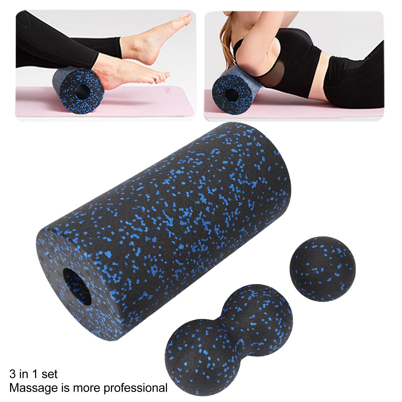 Premium Fascia Roller Set - Deep Tissue Muscle Massage Roller with Lacrosse Ball & Foam Roller for Myofascial Release, Pain Relief & Recovery - Perfect for Gym, Yoga & Post-Workout Recovery