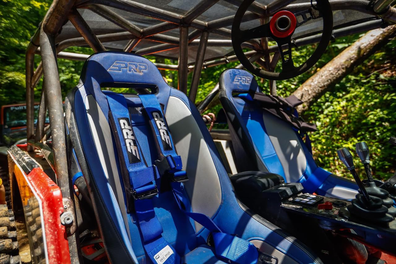 PRP SB5.3B 5-Point Racing Harness with 3-Inch Wide Blue Safety Belts - Ideal for Off-Road Vehicles, Rally Cars & Motorsports Safety Gear