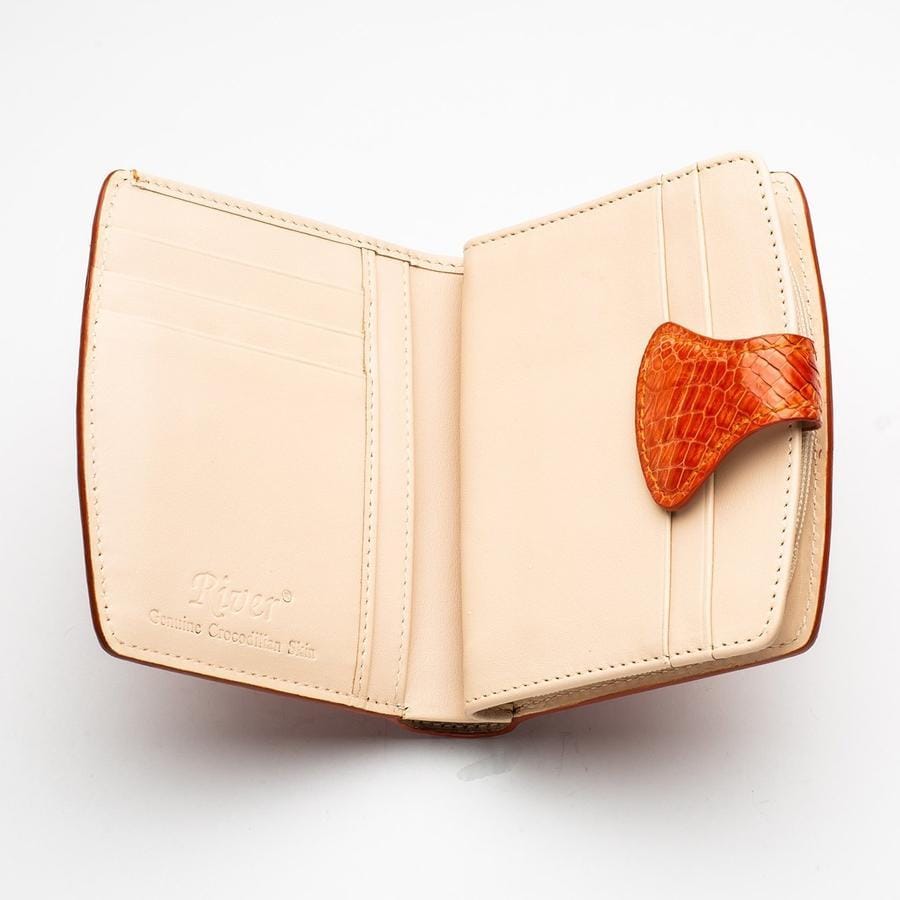 Two Tone Orange Crocodile Leather Women's Wallet - Luxury Bifold Wallet for Women - Perfect for Everyday Use, Travel & Gift Giving